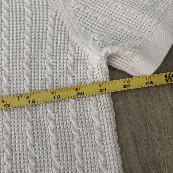 Mr Turk Mateo Short Sleeve V Neck Pullover Sweater Shirt White $268 NWT - Picture 7 of 10